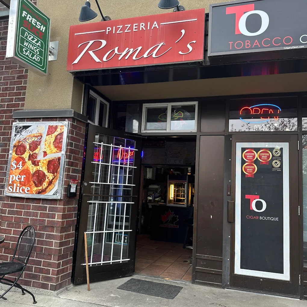 Pepperoni pizza with generous toppings at Roma's Pizzeria Calgary