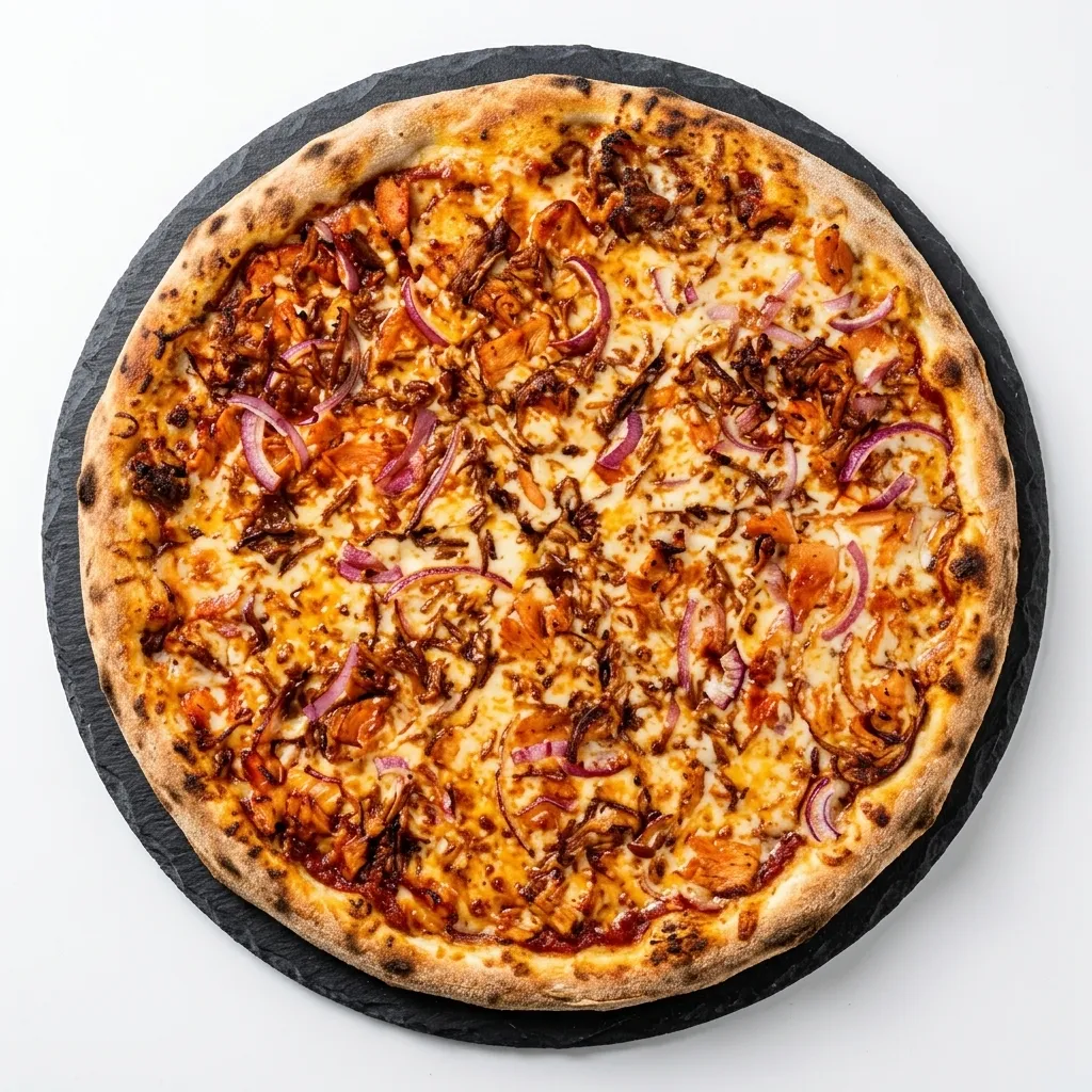 Donair pizza with seasoned donair meat at Roma's Pizzeria, Calgary